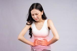 Asian Woman having appendicitis pain