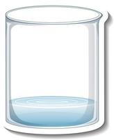 A sticker template with laboratory glassware isolated vector