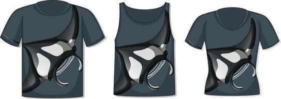 Front of t-shirt with stingray template vector