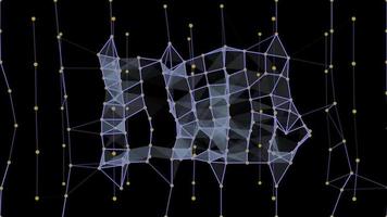 Abstract geometry with wireframe triangles and squares - Loop video