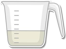 Pegatina taza medidora sobre fondo blanco. vector