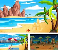 Three different nature horizontal scenes vector