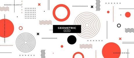 Memphis Style Geometric Shapes Background. vector