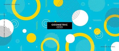Graphic Geometric Memphis Style Circle Background.