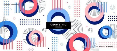 3d Memphis Style Geometric Shapes Background. vector