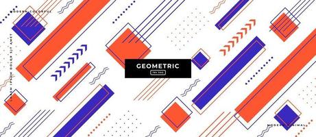 Memphis Style Parallel Shapes Geometric Background. vector