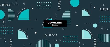 Flat Design Geometric Memphis Style Shapes Background. vector