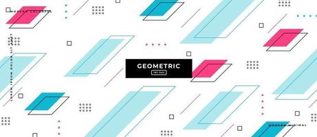 Memphis Style Geometric Shapes in White Background. vector