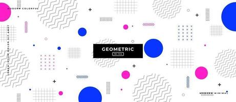 Geometric Memphis Style Round Shapes Background. vector