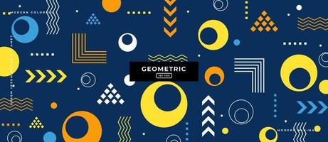 Geometric Memphis Shapes Style Background. vector