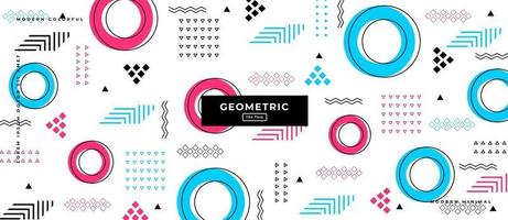 Graphic Design Geometric Memphis Style Background. vector