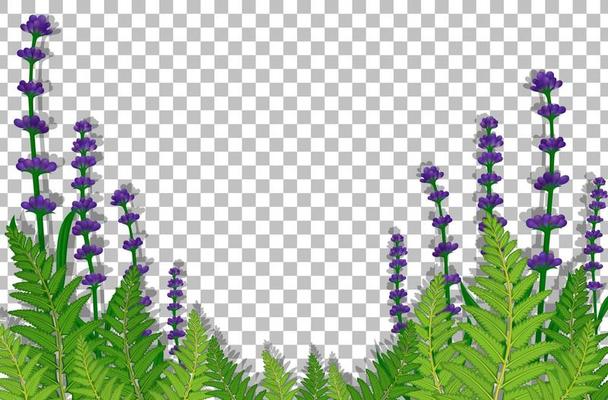 Purple flowers field frame