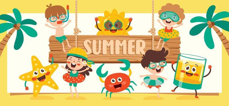 Kids Summer Camp Vector Art, Icons, and Graphics for Free ...