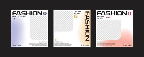 Minimal gradient fashion post set vector