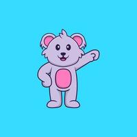 Cute koala hero. Animal cartoon concept isolated. Can used for t-shirt, greeting card, invitation card or mascot. Flat Cartoon Style vector