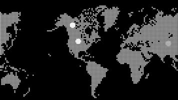 Mapa del mundo deslizante con fondo de blick de ubicación de destino video