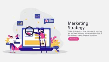 concepto de estrategia de marketing digital de afiliados. Recomiende a un amigo con personas que comparten el carácter de una asociación comercial de referencia y gana dinero en línea. plantilla para página de destino web, banner, presentación vector