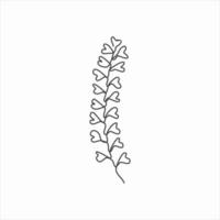 one line drawing of lemon basil flower. continuous line art vector