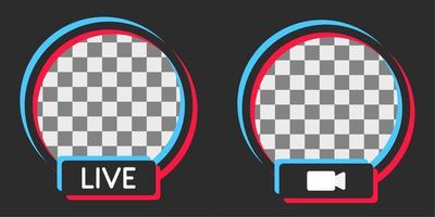 black modern live streaming badge or frame for social media webinar, video live, education and more vector
