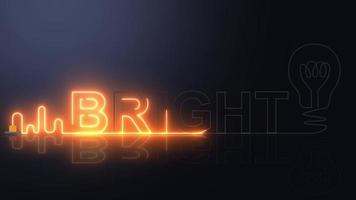 BRIGHT neon light with light bulb. video