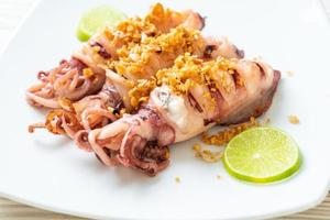 Fried squid with garlic - seafood style