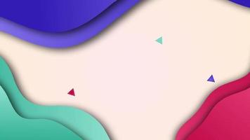 Colorful abstract 3D animation wavy paper cuts on a seamlessly looping background video