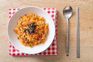 Kimchi fried rice with seaweed and white sesame - Korean food style