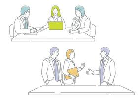Business People In Meeting. Easy To Use Simple, Flat Vector Illustration Set Isolated On A White Background.