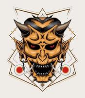 Hanya illustration. Devil head vector design template