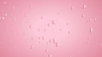 Valentine's flying hearts. Paper flying elements on pink background. video