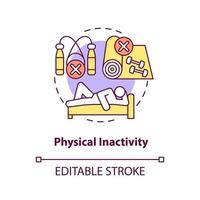 Physical inactivity concept icon. Sitting or laying down during day. Lazy lifestyle. Health problems abstract idea thin line illustration. Vector isolated outline color drawing. Editable stroke