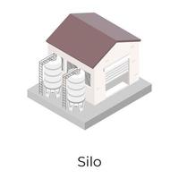 Silo Building And Warehouse vector