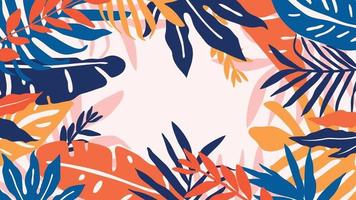 papel tapiz art deco de bosque tropical. patrón floral con flores y hojas exóticas, planta de filodendro de hoja dividida, planta de monstera, arte lineal de plantas de la jungla sobre fondo de moda. ilustración vectorial.