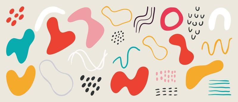 Abstract background vector with natural doodle line arts. Creative pattern with hand drawn shapes. Design background for social media post, cover, print and wallpaper