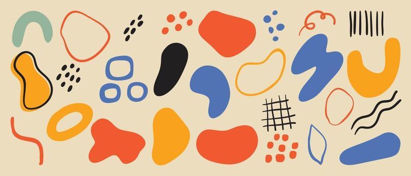 Abstract background vector with natural doodle line arts. Creative pattern with hand drawn shapes. Design background for social media post, cover, print and wallpaper