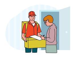 Home delivery vector design concept. Online order tracking and delivery service concept