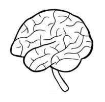 Cartoon Vector Illustration of Human Brain