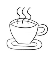 Cartoon Vector Illustration of a Cup of Hot Coffee