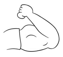 Cartoon Vector Illustration of Strong Muscular Arm Biceps