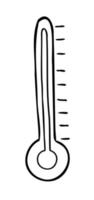 Cartoon Vector Illustration of Thermometer and High Temperature