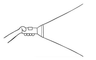 Cartoon Vector Illustration of Holding Flashlight