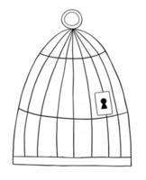 ilustración vectorial de dibujos animados de jaula de pájaros