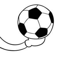 Cartoon Vector Illustration of Goalkeeper Holds the Soccer Ball