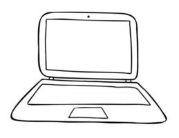 ilustración vectorial de dibujos animados de computadora portátil vector