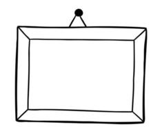Cartoon Vector Illustration of Picture Frame Hanging on the Wall
