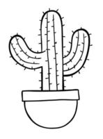 Cartoon Vector Illustration of Cactus in Pot