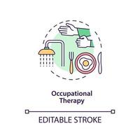 Occupational therapy concept icon. Autistic behavior treatment abstract idea thin line illustration. Daily living skills development. Vector isolated outline color drawing. Editable stroke