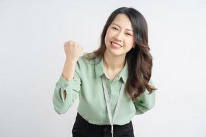 Portrait of a beautiful Asian businesswoman showing a successful expression photo