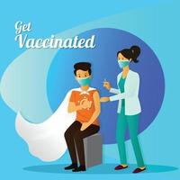 Get vaccinated to be safer vector