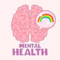 cartel del concepto del día mundial de la salud mental vector